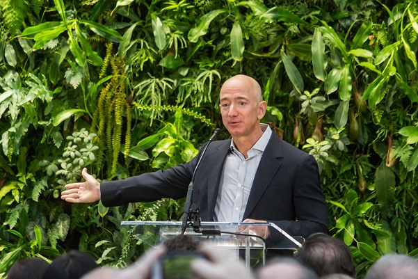 Amazon owner looking very serious